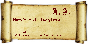 Maróthi Hargitta névjegykártya